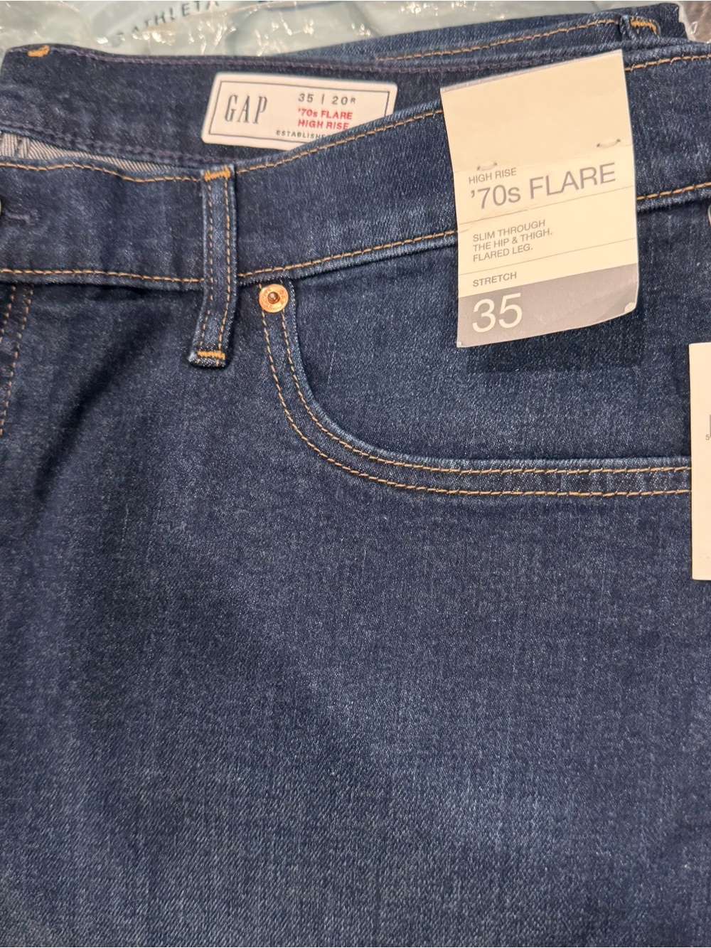 GAP Women's '70s Flare High-Rise Jeans - Dark Blue